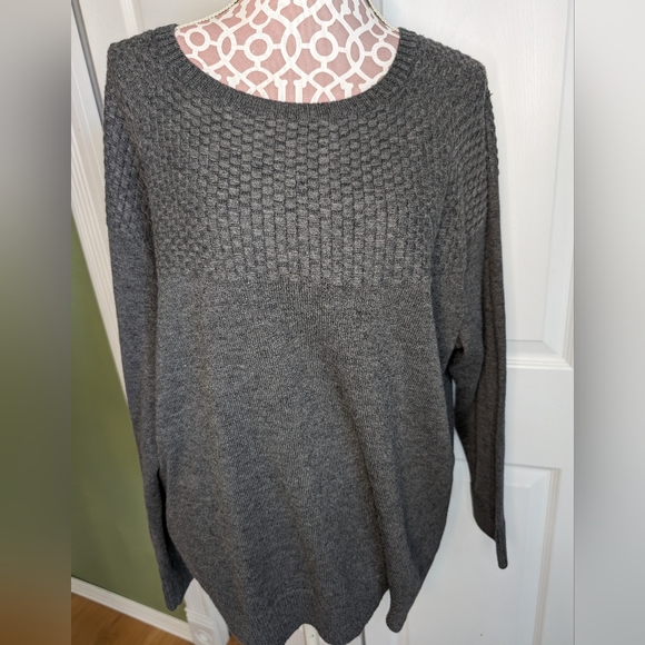 Talbots Woman 3X Gray Lambswool Nylon Blend Sweater Textured Knit Cozy Plus Size - Picture 1 of 9